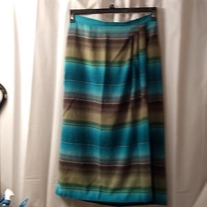 A Printed Polyester Long Skirt